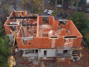 Maison en construction vue de haut