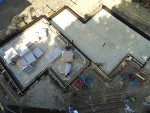 Début de chantier de maison vu du dessus