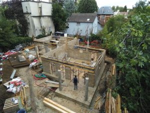 Extension de maison en construction